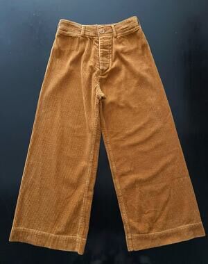 EMERSON THORPE 'Ryan' Button-Fly Corduroy Wide Leg Pants sz 2